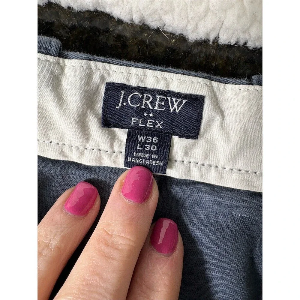 J.Crew Chino Pants Men's W36 L30 Blue Straight Leg Stretch Casual Workwear - Picture 7 of 8